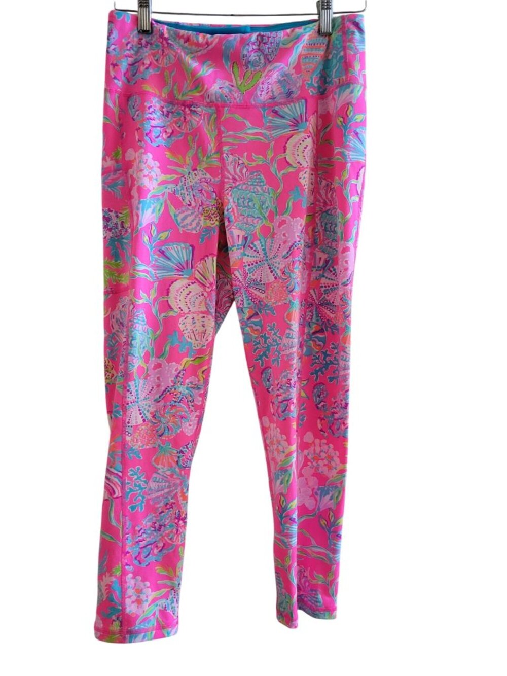 Lilly Pulitzer Hot Pink Sea Shell Print Luxetic Weekender High Rise size Large